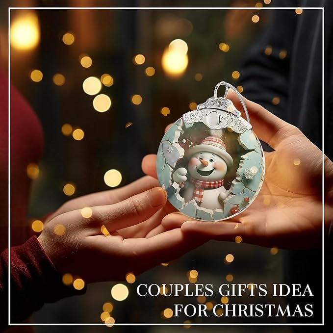 Snowman Christmas Ornament 2025, 2D-Flat Acrylic Snowman Ornaments for Christmas Tree, Holiday Snowmen Ornament, Funny Snowmen Decoration, Merry Christmas Ornament 2025, Winter Ornament Gift Idea