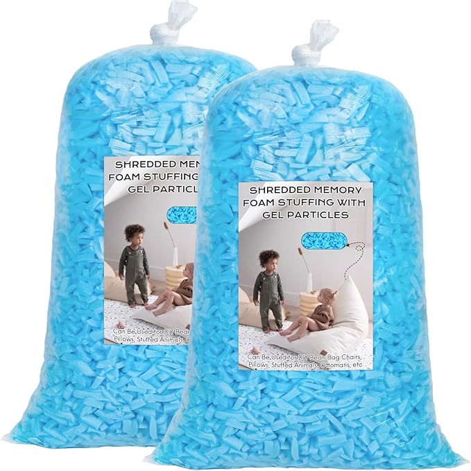 Bean Bag Filler, 10lbs Shredded Memory Foam Filling, Bean Bag Chair Filling Stuffing, Bean Bag Refill Insert, Punching Bag Filler, Pillow Filler Stuffing for Stuffed Animals/Couch/Dog Bed/Coop
