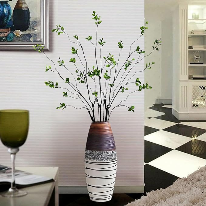 4 Pcs Artificial Ficus Branches Faux Eucalyptus Stems, 47.2 Inch Fake Greenery Stems Realistic Touch Faux Branches for Vase for Office Home Wedding Vase Filler Decoration