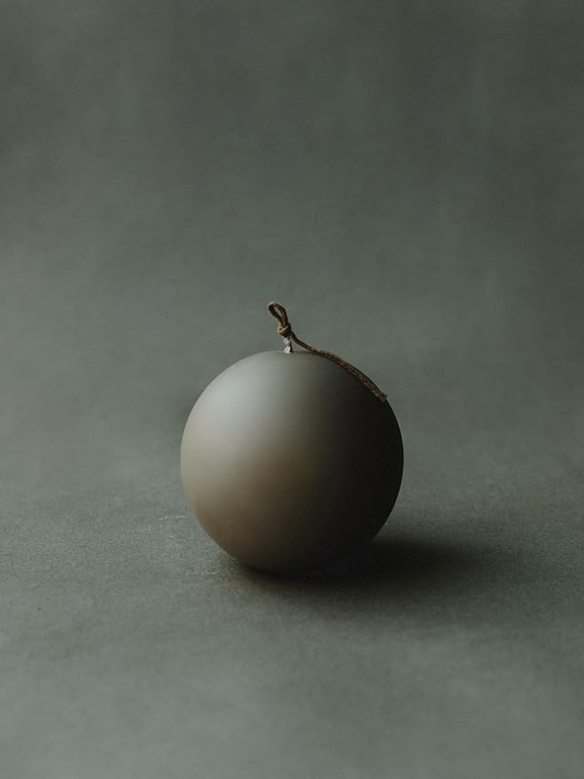 LAWA Sphere Candle - Beautiful Handmade Pillar Scented Soy Wax Elegant Aesthetic Candle Housewarming Gift Home Room Shelf Decor Idea (Earthy Green, Large)