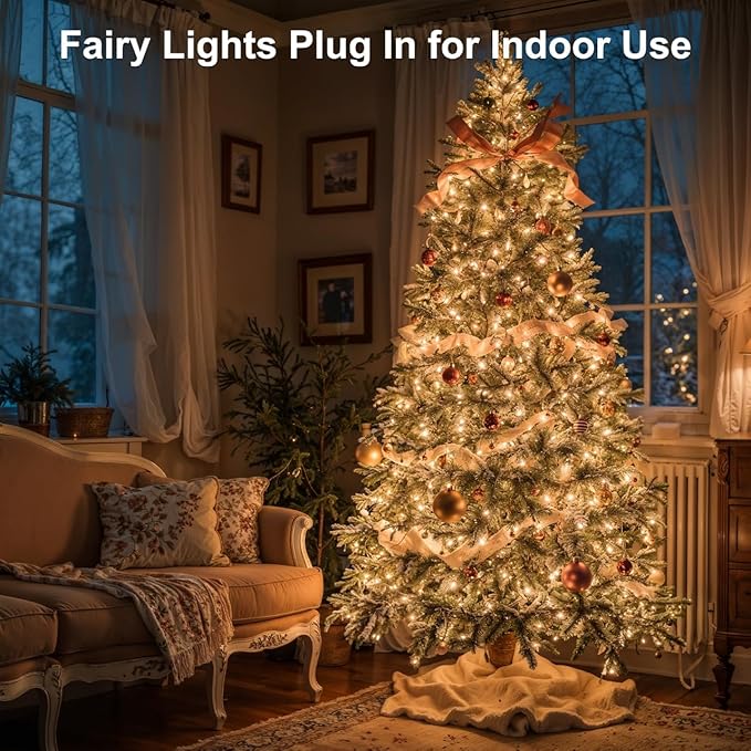 100FT 300 LED Christmas Lights Plug in,Outdoor Indoor Waterproof Fairy Lights with Timer and 8 Modes, Connectable Christmas Tree Lights for Outdoor Indoor Garden Party Decoration(Warm White)