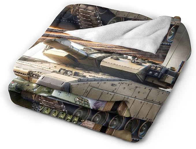 Tijuboni Military Tank Throw Blanket Army Gifts for Boys Men Girls Women Kids Adults Soft Flannel Fleece Blanket for Couch Sofa Bed Home Decor 60"x80"