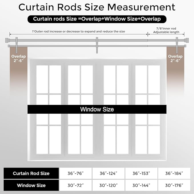 Double Curtain Rod, 1 Inch Silver Long Dual Curtain Rods 84 to 120 Inch with Aluminium Modern End Cap Finial, Adjustable Heavy Duty Window Treatment Rod, Telescopic Metal Double Drapery Pole Set