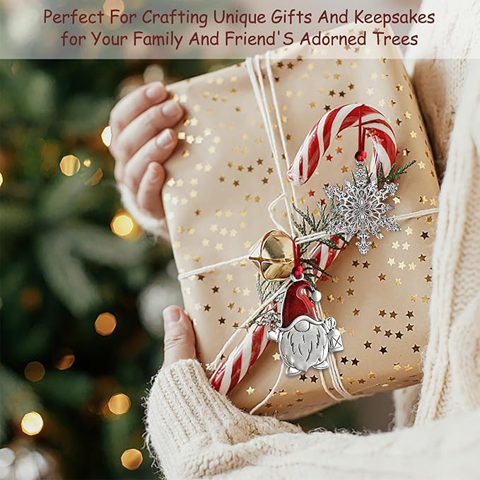 Christmas Ornaments, 2025 Solid Pewter Christmas Tree Ornament Handcrafted Metal DIY Hanging Craft Collectibles for Xmas Trees Home Party Party Gifts (Snowflake)