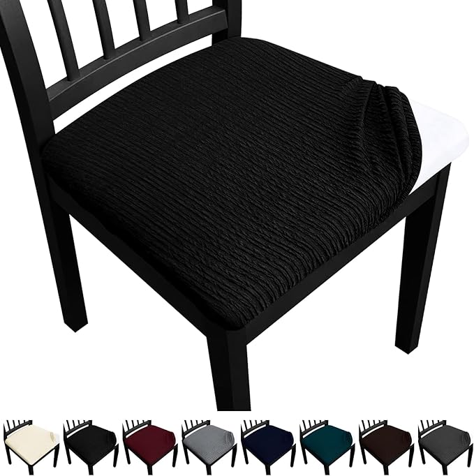 Dining Chair Seat Covers, Washable Dining Room Chair Seat Covers Set of 4, Removable Kitchen Seat Covers Chair Covers for Dining Chairs