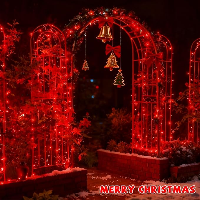YEGUO 165ft 500 LED Christmas Lights Outdoor Waterproof, Red String Lights Indoor Plug in, 8 Modes Clear Wire Twinkle Lights or Christmas Tree