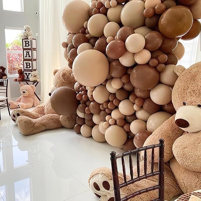 PartyWoo Brown Balloons 85 pcs Different Sizes of 18 12 10 5 Inch Boho Neutral Coffee Dark Brown Balloon Arch Kit Garland for Wedding Baby Shower Gender Reveal Birthday Party Decorations Brown-F09
