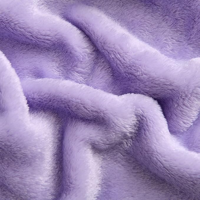 SOCHOW Flannel Fleece Blanket Throw Size, All Season Super Soft Cozy Blanket for Bed or Couch, Lilac, 50x60 inches