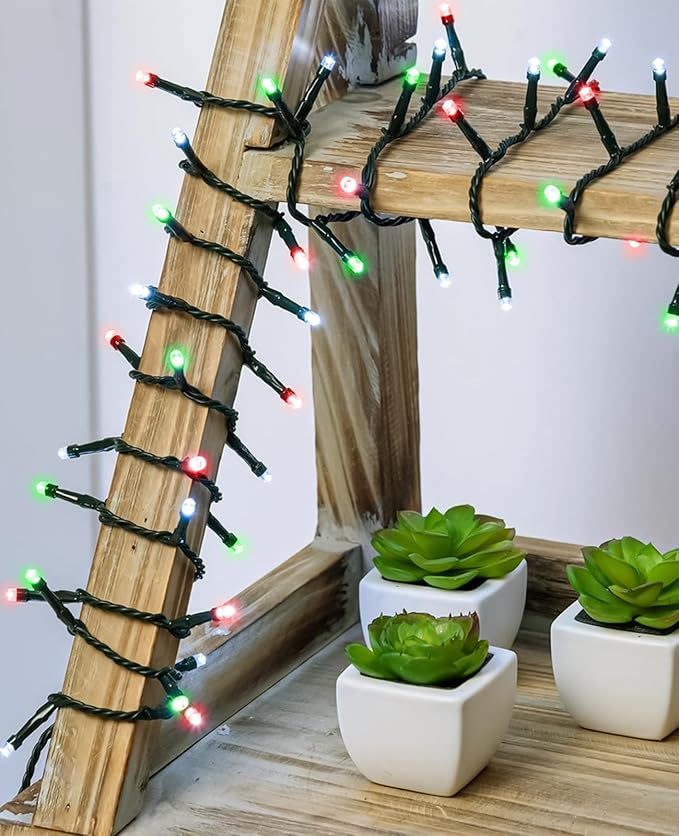 40FT 120 LED Christmas Lights Outdoor, Red and Green Christmas String Lights for Indoor Waterproof, 8 Modes & Timer, Connectable Christmas Tree Lights for Home Garden Party Decorations