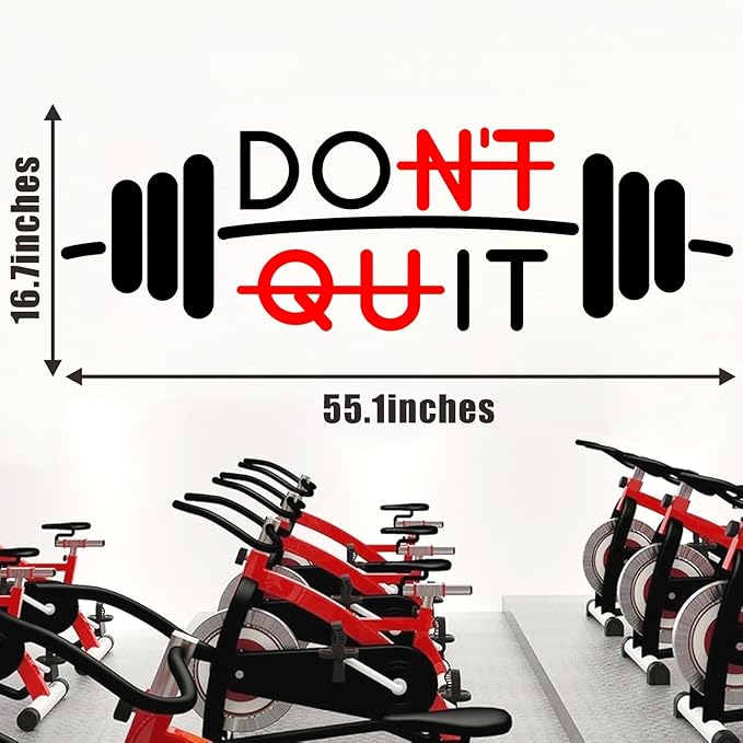 Gym Wall Decor Decals Inspirational Office Wall Decals Motivational Quotes Sign Art Stickers Home Gym Walls Art Signs Positive Sayings Vinyl Stickers for Teamwork Yoga Exercise Fitness Decor