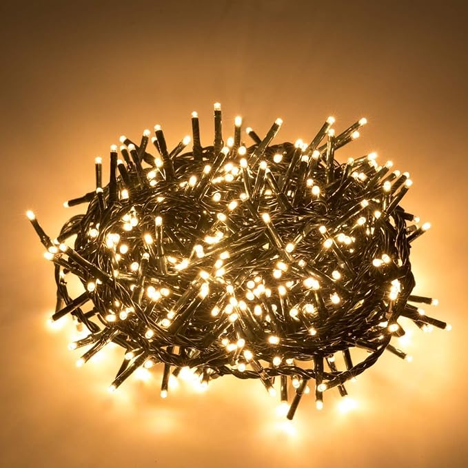 Ogrmar 49 ft 500 LED Christmas Cluster Lights 8 Modes Christmas String Lights with Timer Function & Connectable for Xmas Home Garden Wedding Party Xmas Tree Indoor Outdoor Decor (500, Warm White)