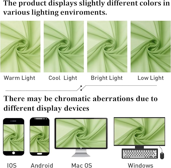 Lecloud Lime Sheer Curtains for Living Room 90 Inches Long 2 Panels, Solid Color Voile Light Filtering Airy Living Room Curtains, Dual Rod Pockets Soft Drapes for Bedroom, Each Panel 42" W x 90" L