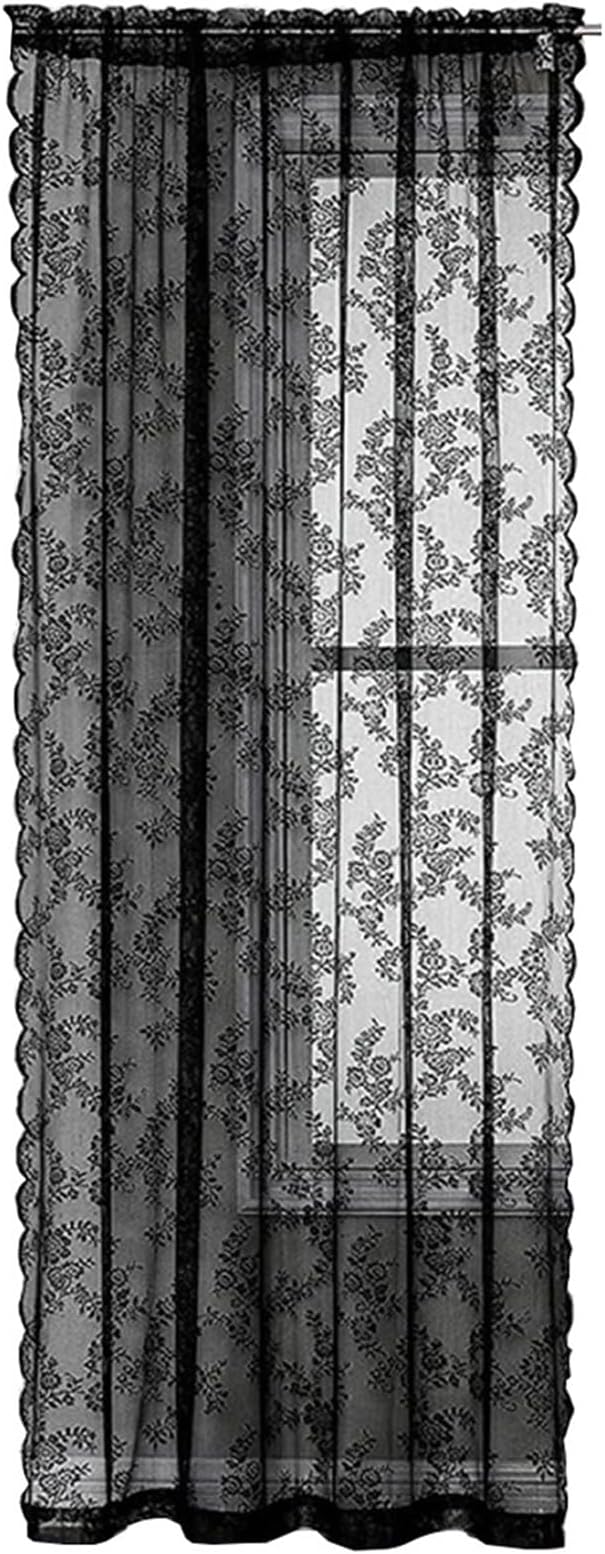 Soft Polyester Lace Curtain Breathable Sheer Window Covering Drape for Privacy and Light in Any Room Drape