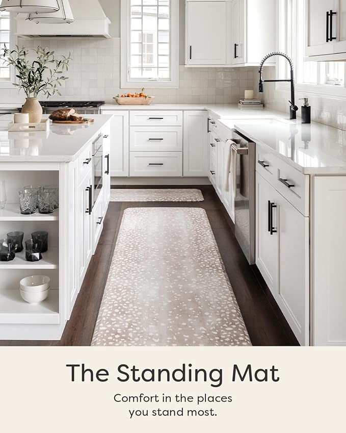 House of Noa Nama Standing Mat – Anti-Fatigue Cushioned Kitchen Mats for Floor | Ergonomic Bounce-Back Foam Kitchen Mats | Anti-Fatigue Mats for Kitchen & Standing | Fawn Brown | 22" x 54"