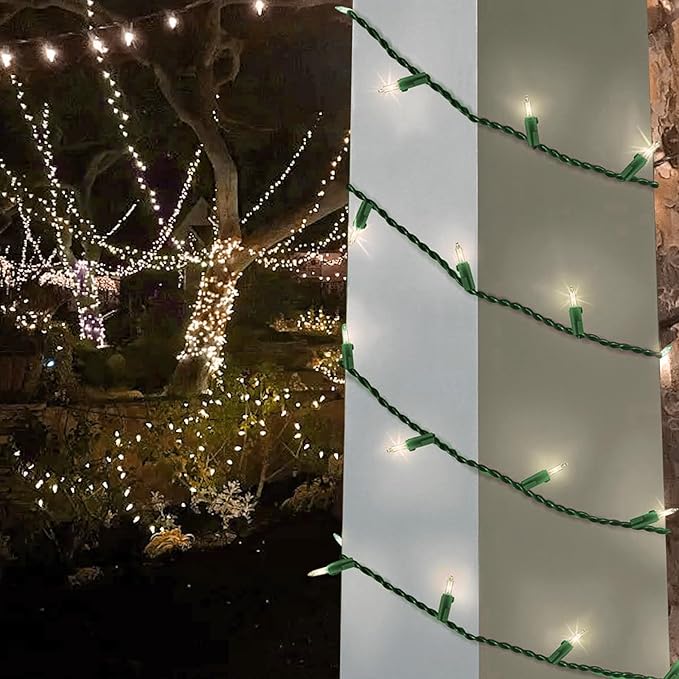 100 LED Soft Twinke Lights, Slow Twinkling Christmas Lights, 50 of 100 Lights Twinkle, Waterproof Gentle Glow, UL Certified 29 Ft Connectable Indoor Outdoor (Warm White)