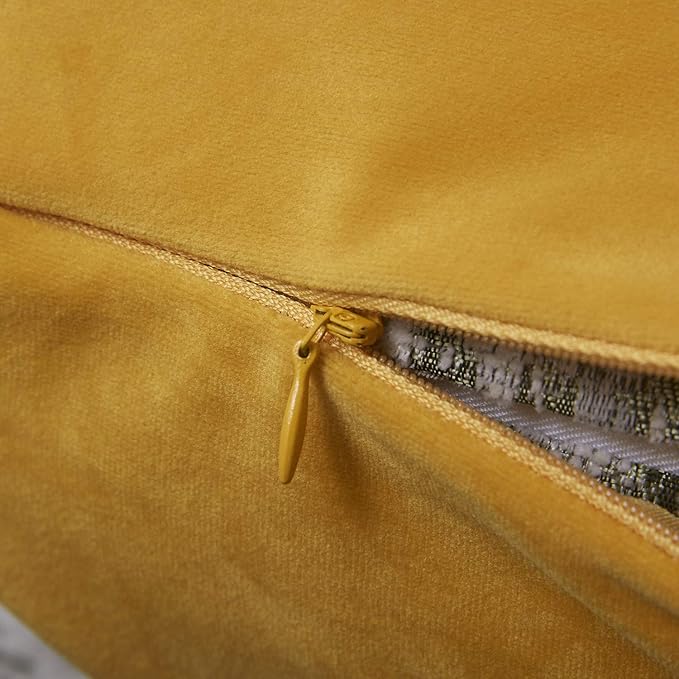 JUSPURBET Gold 16x24 inch Pillow Cover Set of 2 Soft Decorative Lumbar Velvet Throw Pillow Cases for Couch Bed Sofa Zippered Closure Luxurious Velvet Fabric Machine Washable Home Decor