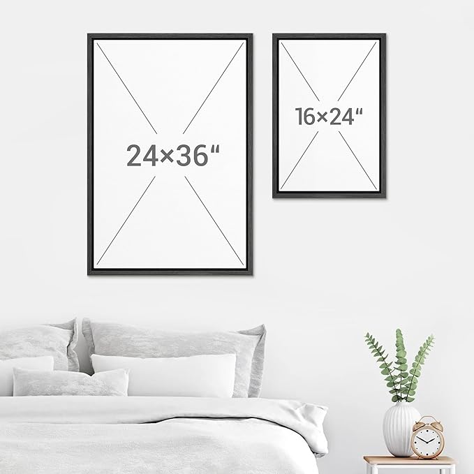 SIGNWIN Framed Canvas Wall Art Colorful Boho Decorative Art Geometric Patterns Illustrations Abstract Bohemian Urban Multicolor Metallic for Home Office - 24" x 36" x 3 Panels Black