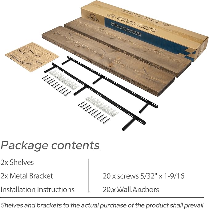 BGMG Floating Shelves 60 inch Long, Distressed,Wide Rustic Wooden Wall Shelves for Bathroom Living Room Bedroom Kitchen Farmhouse Set of 2-60x6.7x1.75 inch-Distressed Walnut