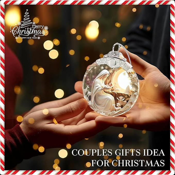 Nativity Christmas Ornament 2025, Religious Ornaments for Christmas Tree, Holy Family Ornament, Christian Ornaments, Mary and Baby Jesus Ornament, Faith-Based Holiday Decoration Gifts
