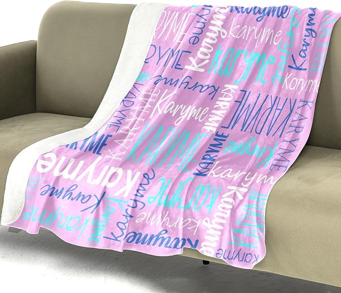 Personalized Name Blanket for Kids and Adult Customized Blanket for Boys Girls Baby Personalized Blanket and Throws Super Soft