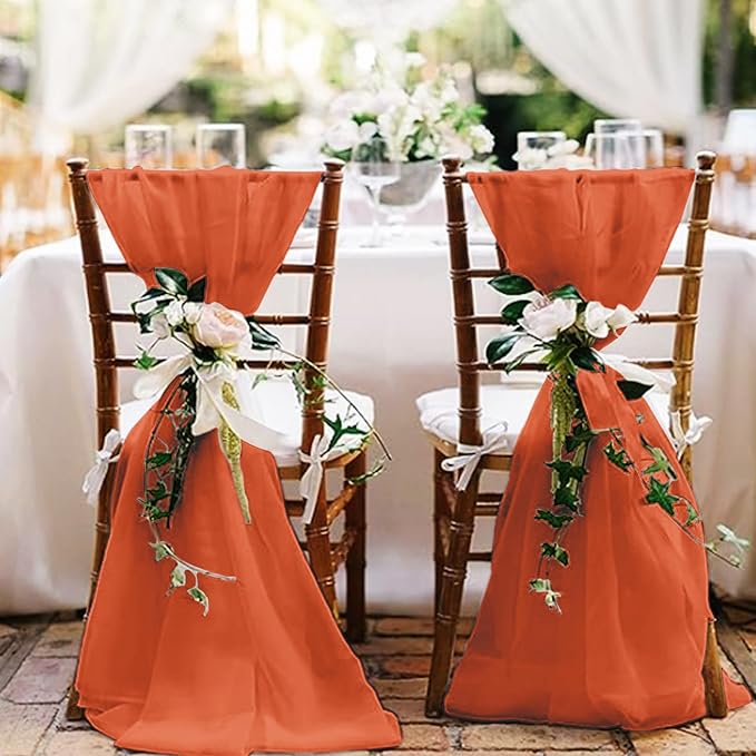 12 Pack Orange Cheesecloth Table Runner,10FT Gauze Boho Long Easter Cheesecloth Table Runners 20x120inch Rustic Cheese Cloth Table Runner for Wedding Party Bridal Shower Table Fall Decorations