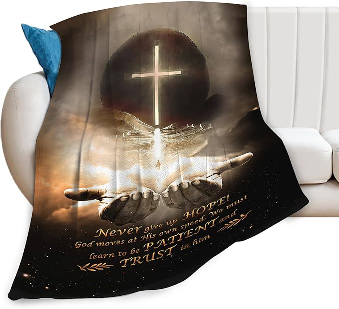 Tijuboni Christian Throw Blanket God Religious Gifts for Women Men Girls Boys Kids Adults Soft Flannel Fleece Blanket for Couch Sofa Bed Home Decor 60"x80"