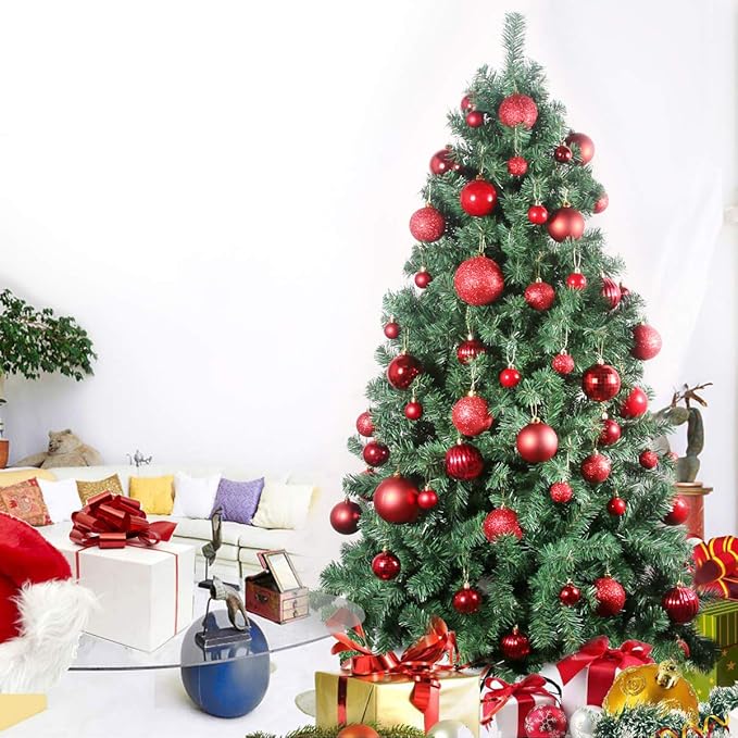 GameXcel Christmas Balls Ornaments for Xmas Tree - Shatterproof Christmas Tree Decorations Small Hanging Ball Red 1.6 Inch x 36 Pack