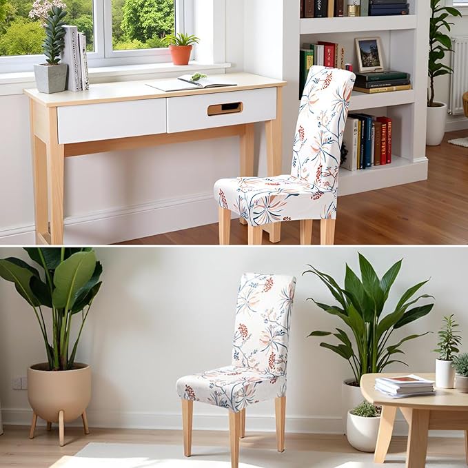 Dioxide High Stretch Chair Covers for Dining Chairs, Washable Dining Chair Covers Set of 4, Soft Kitchen Chairs Seat Covers, Parsons Chair Slipcovers Protectors for Home Hotel Restaurant Banquet