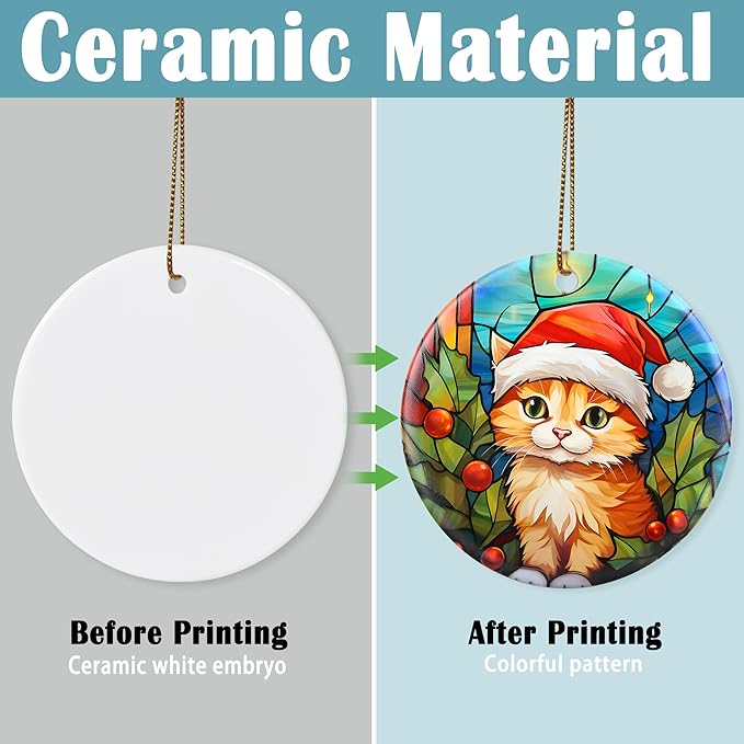 Touber Cat Christmas Ornaments - Hanging Decor for Tree, Holiday Gifts for Cat Lovers