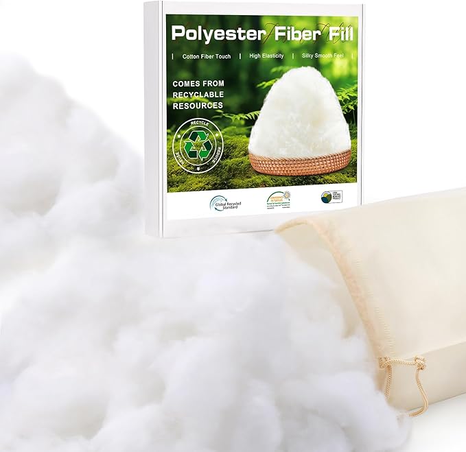 GarfxG 1.1 LB/500G Pillow Stuffing, Premium Polyfill Stuffing Polyester Fiberfill Stuffing for Stuffed Animals, GRS Certified Cushion Filler for Sofa, Poly Filling Stuffing with Bag