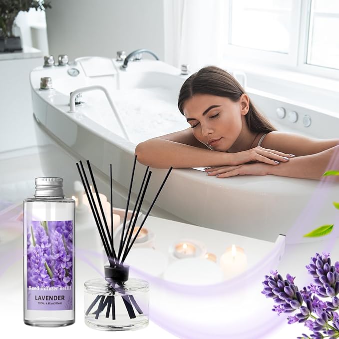 SCENTORINI Reed Diffuser Oil Refill, Lavender Diffuser Oil 6.76 Fl Oz, Natural Scented Essential Oil Refill Long Lasting Home Fragrance for Room Spa Aromatherapy Bathroom Home Decor