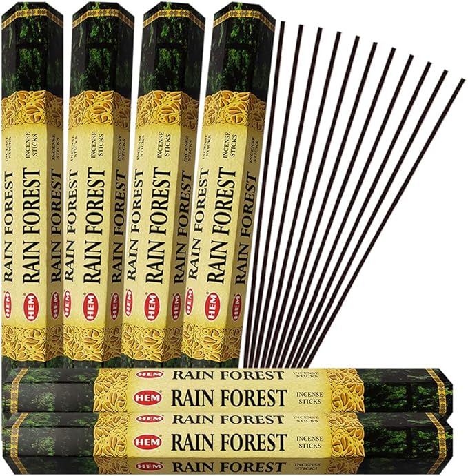 Rain Forest Incense Sticks and Incense Stick Holder Bundle Insence Insense Hem Incense Sticks