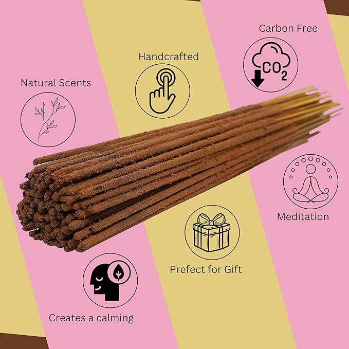 Bless-Palo-Santo 100%-Natural-Handmade-Hand-Dipped-Incense-Sticks Organic-Chemicals-Charcoal-Free Purification-Relaxation-Positivity-Yoga-Meditation Best-Woods-Scent (100 Sticks (5.25 OZ))
