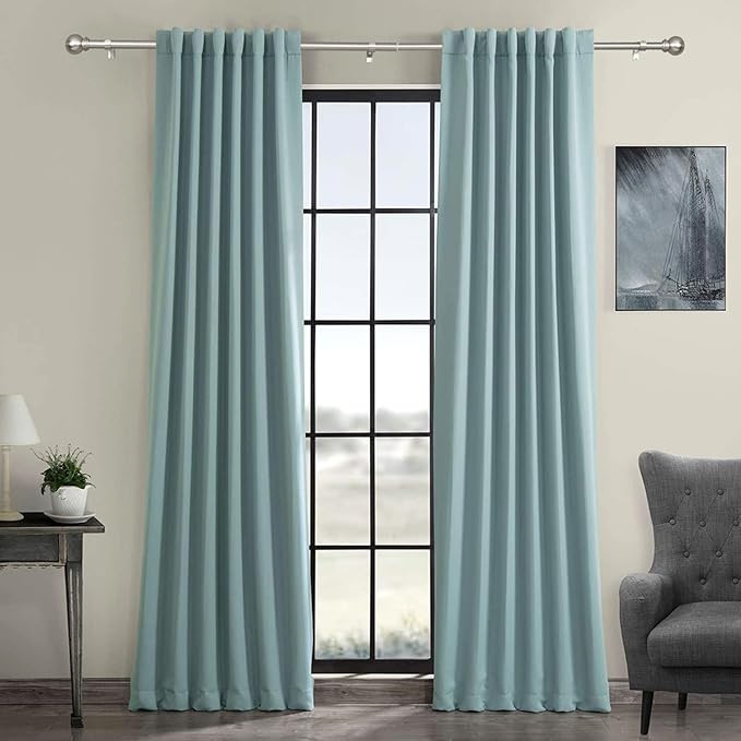 YunNephele Window Curtain Rods 36-72 inches Nickel Brushed, Classic Ball Finials Design Curtain Rod, 1 inch Metal Iron Single Drapery Rod, Heavy Duty Adjustable Curtain Rod Set