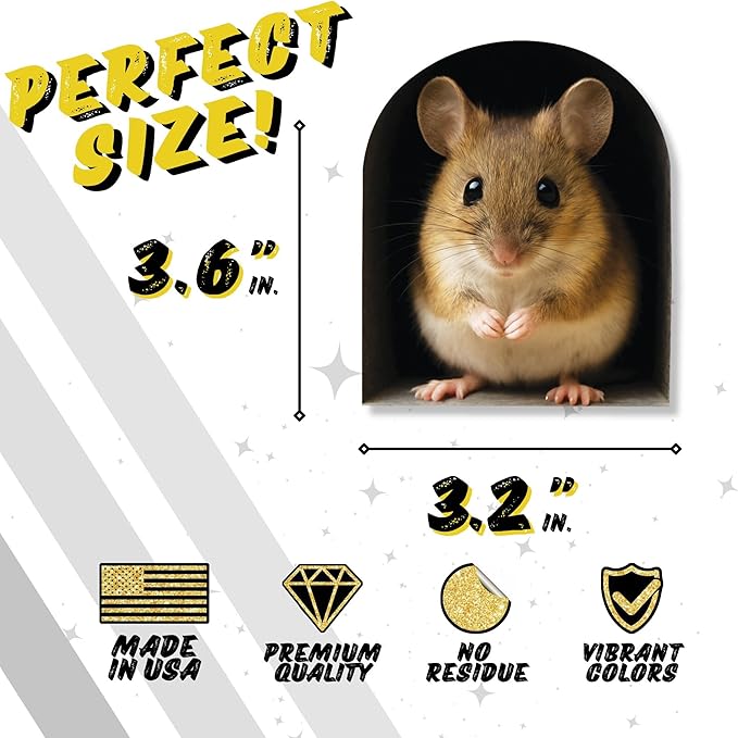Realistic Mouse Hole Wall Sticker – 3D Mouse Hole Design for Baseboards, Walls & Doors – Removable Vinyl Home Décor – MICESTERPIECE