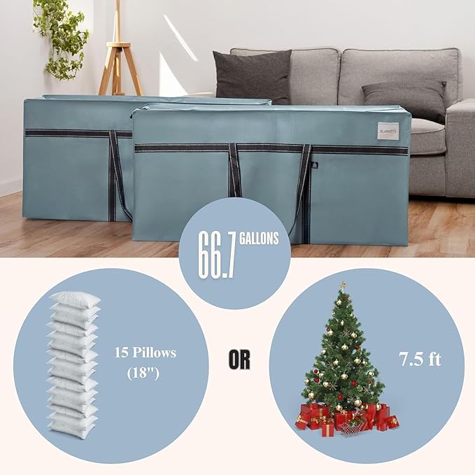 VENO 4 Pack Oversize Moving Bags for College, Heavy-Duty Storage Totes, Moving Boxes and Wardrobe Packing Supplies Alternative - Durable Laundry Bags for Clothes (Light Blue Matte, 4 Pack)