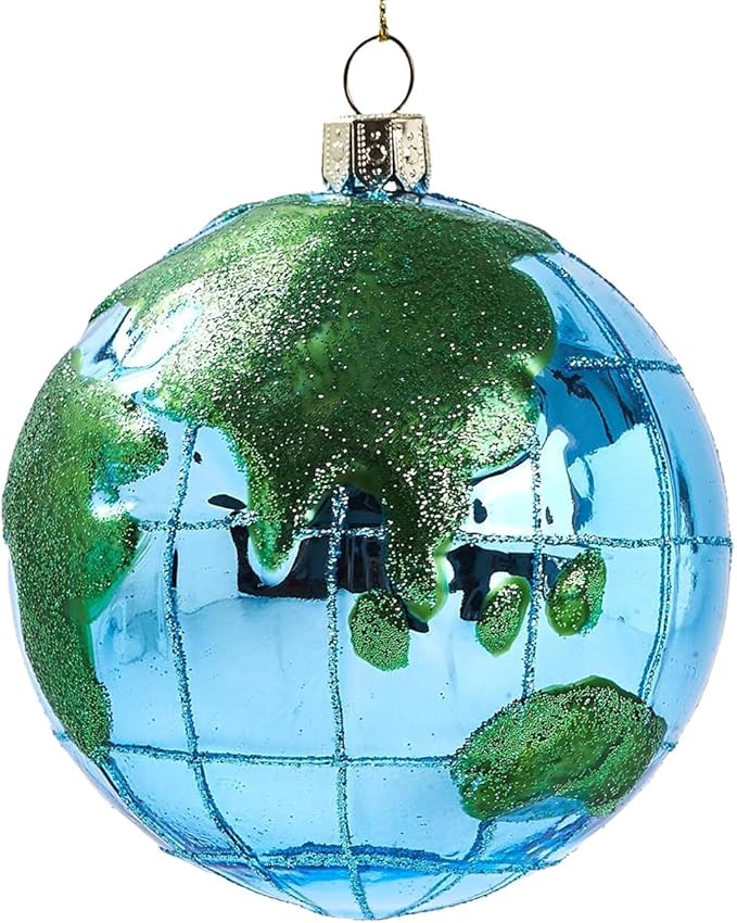 World Christmas Ornaments 2025, Glass Blown Glass Ornaments for Christmas Tree, 3D Rare Hanging Christmas Ornaments for Home Decor Xmas Outdoor Window Centerpiece Gifts
