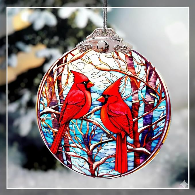 Cardinal Christmas Ornaments, Cardinal Ornament, Symbolizing Love and Memory, Elegant Holiday Keepsake Gift for Family and Friends, Memorial Tree Décor, Christmas Ornaments