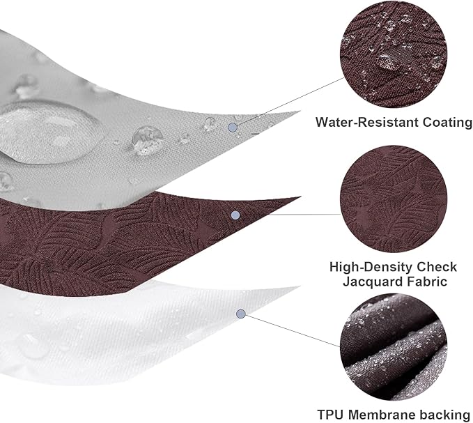 Waterproof Seat Cover for Dining Room Chair Seat Covers Washable Kitchen Chair Seat Slipcovers Protector (Chocolate, 2 PCS)