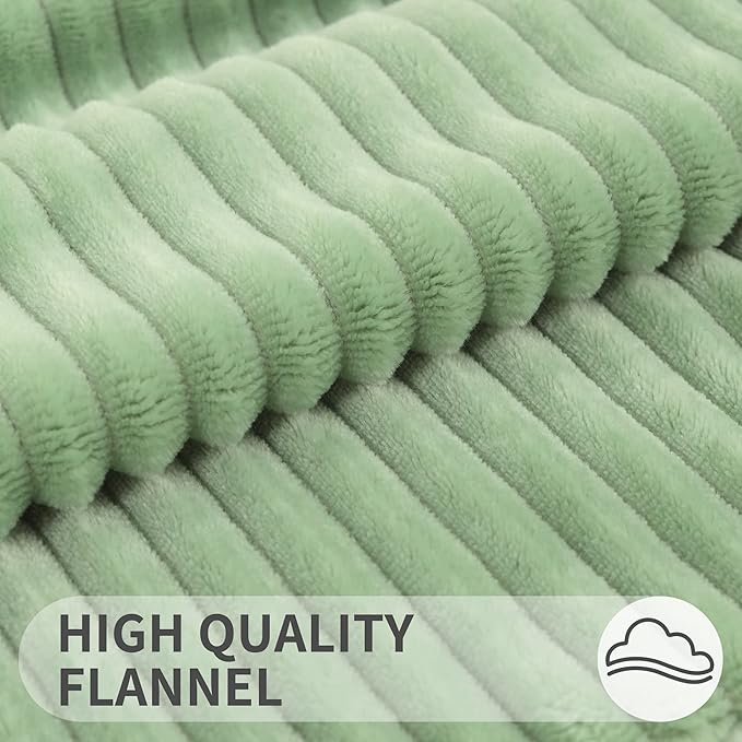 Simmore Decorative Christmas Throw Pillow Covers 22x22 Set of 2, Soft Natural Plush Flannel Double-Sided Fluffy Couch Pillow Covers for Sofa Living Room, Sage Green