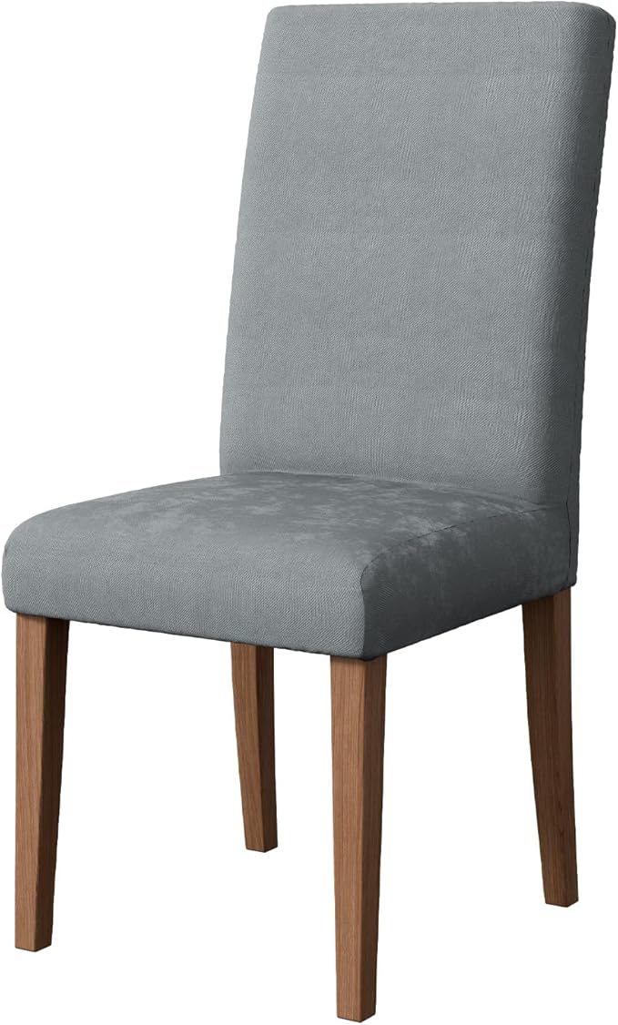 Chair Covers for Dining Room Set of 6, Washable Parson Chairs Slipcover Kitchen Seat Protector for Home, Party, Hotel, Banquet (Chenille Grey)
