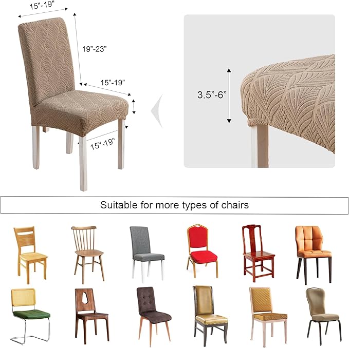 Waterproof Dining Chair Covers, Chair Covers for Dining Room, Stretch Parsons Chair Slipcover, Removable, Washable for Dining Room Kitchen Chair Protector Cover