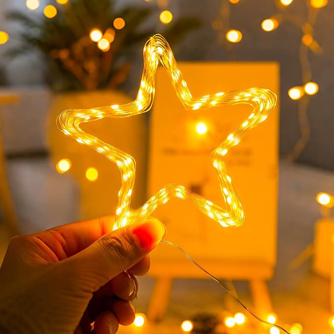6-Pack 33FT 100 LED Fairy Lights Battery Operated with Timer, Twinkle Lights Indoor Outdoor 8 Modes for Bedroom Centerpiece Patio Jar Party Christmas Decoration Warm White