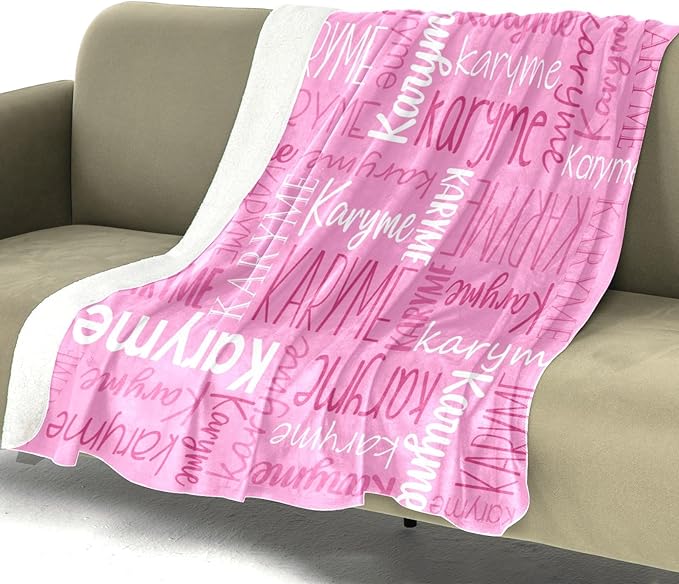 Personalized Name Blanket for Kids and Adult Customized Blanket for Boys Girls Baby Personalized Blanket and Throws Super Soft
