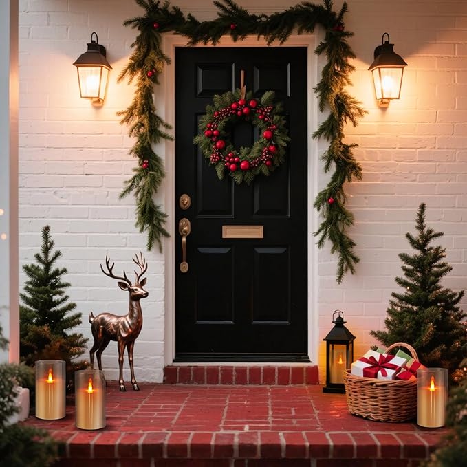 Flameless Candles 4" 5" 6" Set of 3 Acrylic Glass Pillars 3" Diameter Battery Operated Flickering Candles Include 10-Key Remote with Timer Function 400+ Hours (Gray, Warm Light 2 Pack)