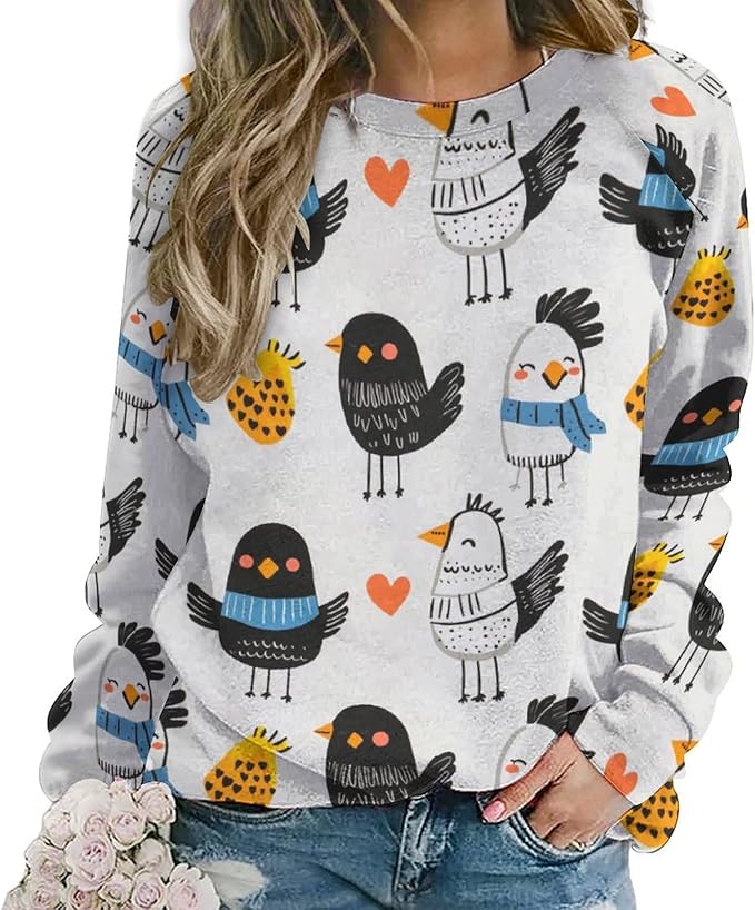 Thanksgiving Sweatshirt for Women Crewneck Pullover Casual Graphic Long Sleeve Shirts Sweater