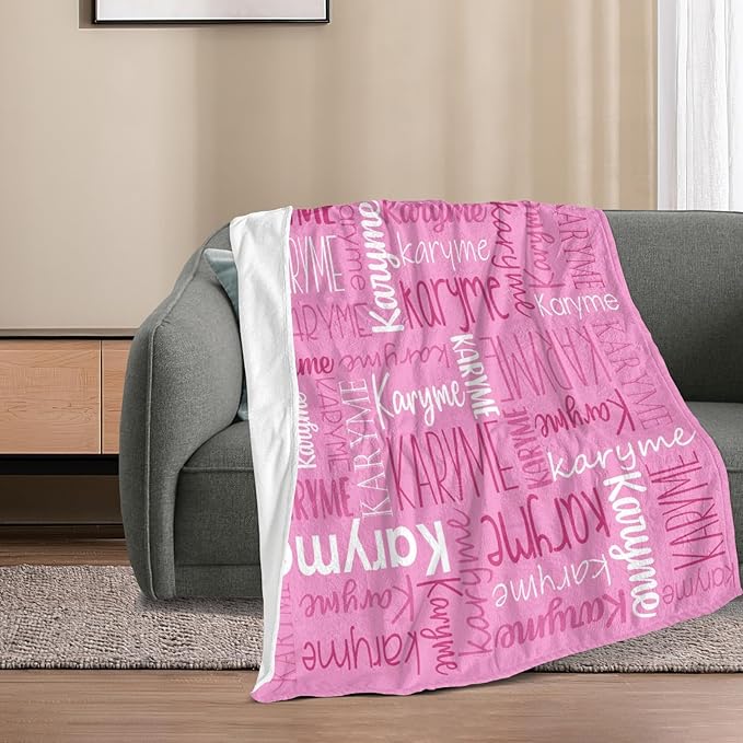 Personalized Name Blanket for Kids and Adult Customized Blanket for Boys Girls Baby Personalized Blanket and Throws Super Soft