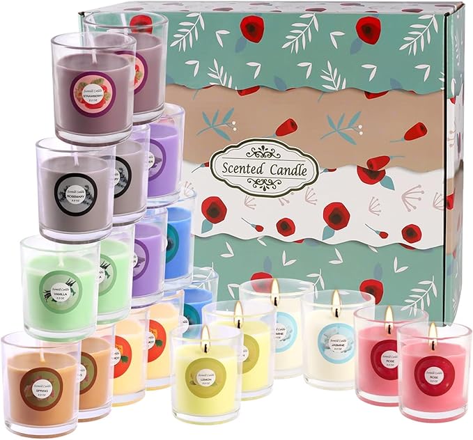 40pack Scented Candles Gift,Natural Soy Wax Jar Candles,Small Portable Tin Candles Set for Mom,Women,Teachers, Colleagues and Friends,2 OZ