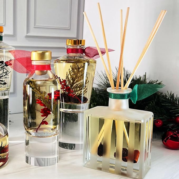 LOVSPA Reed Diffuser Set, Lavender & Black Amber Scented Oil Diffuser with Sticks, Home Fragrance Accessories for Bathroom Shelf Decor, Aroma Diffusers for Home or Office Desk, USA Made