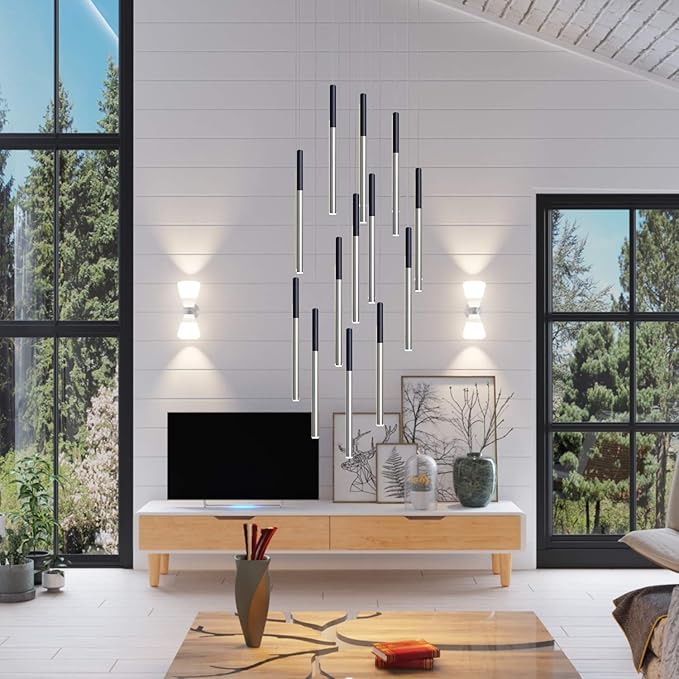ALTAIR 13 Mini Pendant Lighting Black-Nickel - LED Hanging Light Fixture for Kitchen Island, Bar, Foyer - Cluster Pendants - Dimmable, Adjustable Wire, Lamp Bulb Included